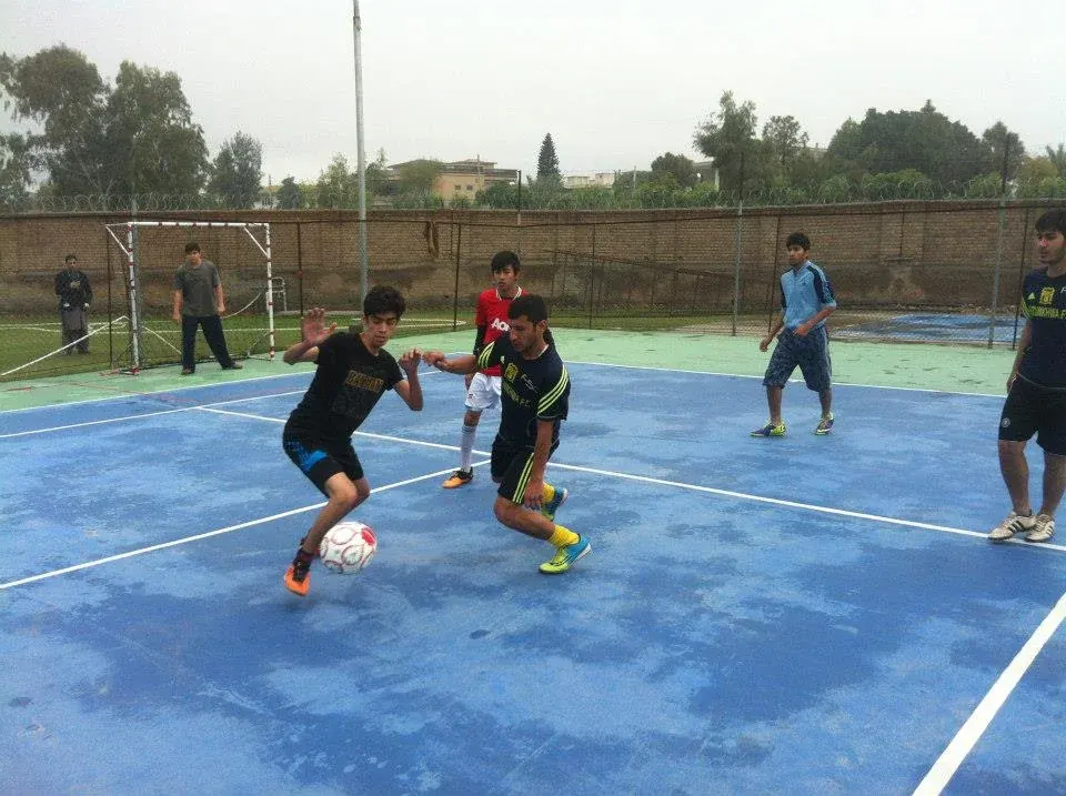 INU futsal players contesting the ball