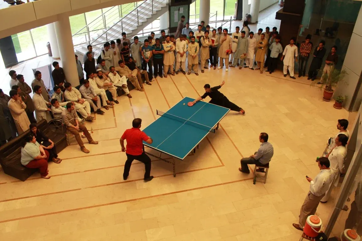 INU table tennis match in progress